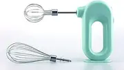 Mini Cordless Electric Hand Mixer, USB Rechargeable, 2 Detachable Whisks, 4 Speeds, Green (green)