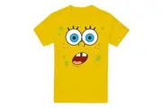 SpongeBob SquarePants Mens Surprise Face T-Shirt (Yellow) - UTTV6528