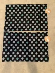 Lot Set 2 Pottery Barn Teen Snowball Dot Cotton Pillow case Taie D'Oreiller sham