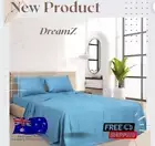 Dreamz 4pcs Queen Size 100% Bamboo Bed Sheet Set in Blue Colour