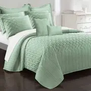 Ramesses 9 Pieces Interlaced Vine Comforter Set Queen Frost