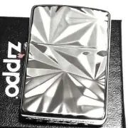 Zippo Armor Case Shiny Ice Cut Diano Silver Brass Lighter Double Side Processing
