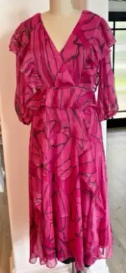 TED BAKER Victoire Mini-Pinafore Dress with Tie Waist, TB sz 2, US 6