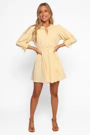 [PUP49] Russell Mini Dress - Yellow XS Yellow