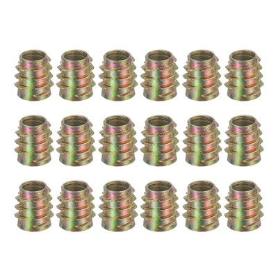 18Pcs Threaded Inserts for Wood, Zinc Alloy M8 Hex-Flush Thread Inserts 15mm