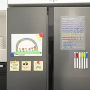 Acrylic Magnetic Chore Chart for Kids, Reusable Fridge Chore Board, 12x9'' Chores Checklist Reward Chart with 6 Markers, Magnetic Weekly Chore Chart, Reward Responsibility Chart for Home (1PCS)