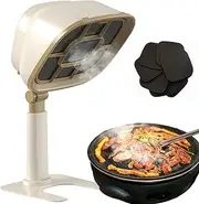 Desktop Cooker Hood with 10 Detachable Filter Cotton, Small Household Kitchen Exhaust Fan with Adjustable Angle Height, Portable USB Desk Range Hood for Indoor BBQ, Hot Pot, RV Kitchens