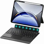 Jarttarn Bluetooth Keyboard Compatible with Oppo Pad 3 Pro 12.1inch, with Magnetic Removable Wireless Keyboard + Pen Slot + Stand Silicone Protective Cover