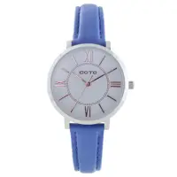 在飛比找momo購物網優惠-【GOTO】浪漫小資女精品時尚手錶-白x藍皮(GL0054L