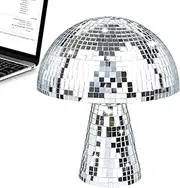 Reflective Mushroom Ball | Mushroom Shape Disco Ball Silver Mirror,Decorative Light Sculpture for Home, Room, Bars, and Party Decorations