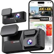 REDTIGER F77 4K+4K Front and Rear Dash Cam with HDR, Dual STARVIS 2 IMX678 Senso