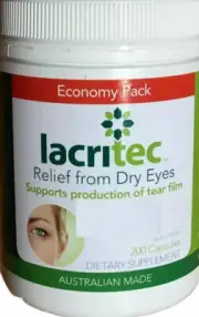 Lacritec 200 capsules - Dry Eye and eye strain relief with DHA and EPA and Omega