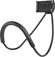 geyitafum Cell Phone Stand Hanging on Neck Upgraded, Hands-Free Mobile Phone Holder Clip on Bed/Table 360° Rotation iPhone Tablet Mount Bracket, 27.6''/70 cm Length for 4.7''-7.6'' Screen