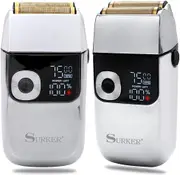 Surker Foil Shaver for Men Electric Shaving Razor 0mm Cordless 2 in 1 Professional Barber Shaver USB Rechargeable(Silver)
