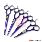 4Pcs Barber Hair Cutting Scissors Purple Color Hairdressing Stylish Salon Shears