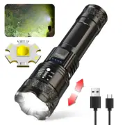 High Strong Power Led Flashlights 2000LM Tactical Torch with Display Light USB