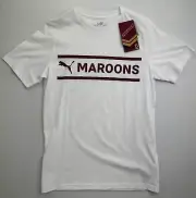 Puma Men’s Queensland Maroons QLD State of Origin Logo T Shirt Size Small (New)