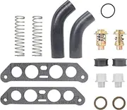 18-3673 Thermostat Kit with Hoses for Johnson Evinrude 85 88 90 100 115 140HP V4 Replace 434841，340975,340976,13270
