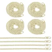 47.2" Flat Purse Chain 8 Pack Light Gold Purse Strap Handbag Chains Straps