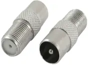 F Type Female Plug to PAL Male Socket Coaxial TV Antenna Cable Connector Adapter