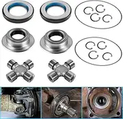 Front Axle Shaft U Joint Kit & Vaccum Knuckle Seal & Hub O-Ring & Dust Seals Kit Compatible With Ford F250 F350 Super Duty With Dana Super 60 (2005 to 2016)
