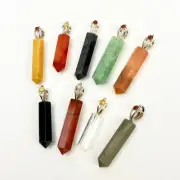 Faceted Crystal Pendant w/ Assorted Gemstone Bail[ ]