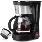 5 Cup Coffee Maker, Small Coffee Maker with Reusable Filter, Hot Plate and Glass