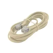 2 Feet IVORY RJ11 Modular Phone/Telephone Wire Line Flat Cord 6P4C 2ft. Foot 2'
