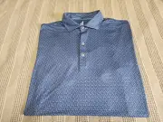 Johnnie-O NEW Featherweight GALLO Leaves Polo/Golf Shirt In Lake Blue SZ Medium
