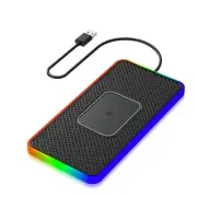 Car Wireless Charger with Atmosphere Lighting Wireless Phone Charger Fast Charging Station for 15 14 13 Pro Max