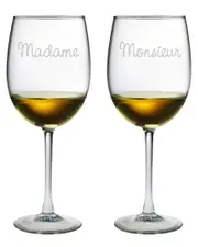 susquehanna Madame & Monsieur Set of 2 18oz Wine Glasses