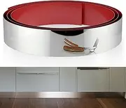 Stainless Steel Toe Kick Cover, 4" x 102" Baseboard Plate, Self Adhesive Kickplate for Bottom of Door, Kitchen Island, Cabinet, Cupboard (Mirror Silver)