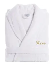Linum Home Textiles Embroidered Hers Terry Bathrobe