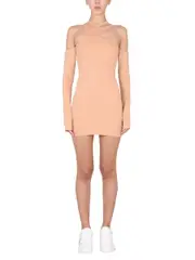 [Off-White] Off-White-Asymmetric Mini Dress-Donna 40
