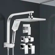ACA 8" Rain Shower Head Set Handheld Square High Pressure Mixer Tap or Twins Tap Chrome