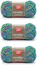 Red Heart Scrubby Capri Yarn - 3 Pack of 85g/3oz - Polyester - 4 Medium (Worsted) - 78 Yards - Knitting/Crochet