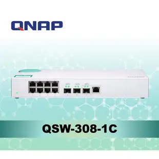 QNAP QSW-308-1C 11埠 Multi-Gig 五速無網管型10GbE交換器