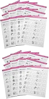 NOLITOY Nail Art Practice Book Set 24 Sheets of Training Cards (12 Cards/kit) White
