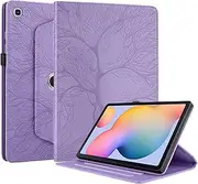 Samsung Galaxy Tab S6 Lite Case 2020/S6 Lite 2022 10.4", 360° Rotating Case for Galaxy Tab S6 Lite Tablet Model(SM-P610/SM-P615/SM-P613/SM-P619) Premium PU Leather Cover with Pen Holder-Purple