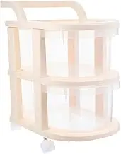 COMNESTBI Storage Truck Hairdressing Storage Cart Trolley Shelves Rolling Utility Cart Shelves on Wheels Kitchen Trolley Rack Mobile Cabinet Base Plastic