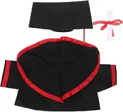 ABOOFAN Graduation Costume for Dolls Car Decoration Animal Costumes Hand-pressed Piggy Bank Desktop Hand-held Wild Hats Portable Cream Grad Cap Cloth Red