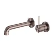 Nero Mecca Wall Basin / Bath Set 230mm (Separate Plates) Handle Up Trim Kits Only Brushed Bronze NR221910D230TBZ