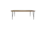 6IXTY2 Scandinavian Wooden Dining Table Large 220cm - Metal Legs - Walnut Satin