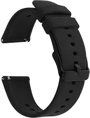 [TIESOME] Silicone Watch Bands, Quick Release Waterproof Soft Rubber Replacement Straps with Silver Plated Stainless Steel Buckle Compatible with Smart Watch Sport Watch for Men Women