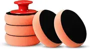 Car Wax Foam Applicator, Ultra-Soft Microfiber Wax Applicator Pads, Car Wax Foam Applicator Car Detailing Tool, Orange Sponge Applicator Wax Pad with Handle for Polishing and Cleaning Car