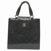 RARE CHANEL CHANEL Matlasse Coco Mark Patent Leather Bag Handbag Women s Free