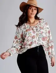 Autograph Top Plus Size 26 Tunic Shirt Blouse Long Sleeve RP$90 Viscose NEW
