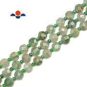 Green Strawberry Quartz Faceted Flat Round Coin Beads Size 10mm 15.5" Strand