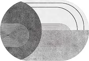 Nordic Design Grey Oval Carpet for Balcony Living Room Dining Office Kitchen Floor Decor, 90x160cm Washable Bedside Soft Area Rugs 120x200cm(3.9ft×6.6ft/120×200cm)