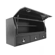 170 x 60 x 82cm Black Aluminium 3 Drawer Ute Tool Box Truck Trailer Toolbox